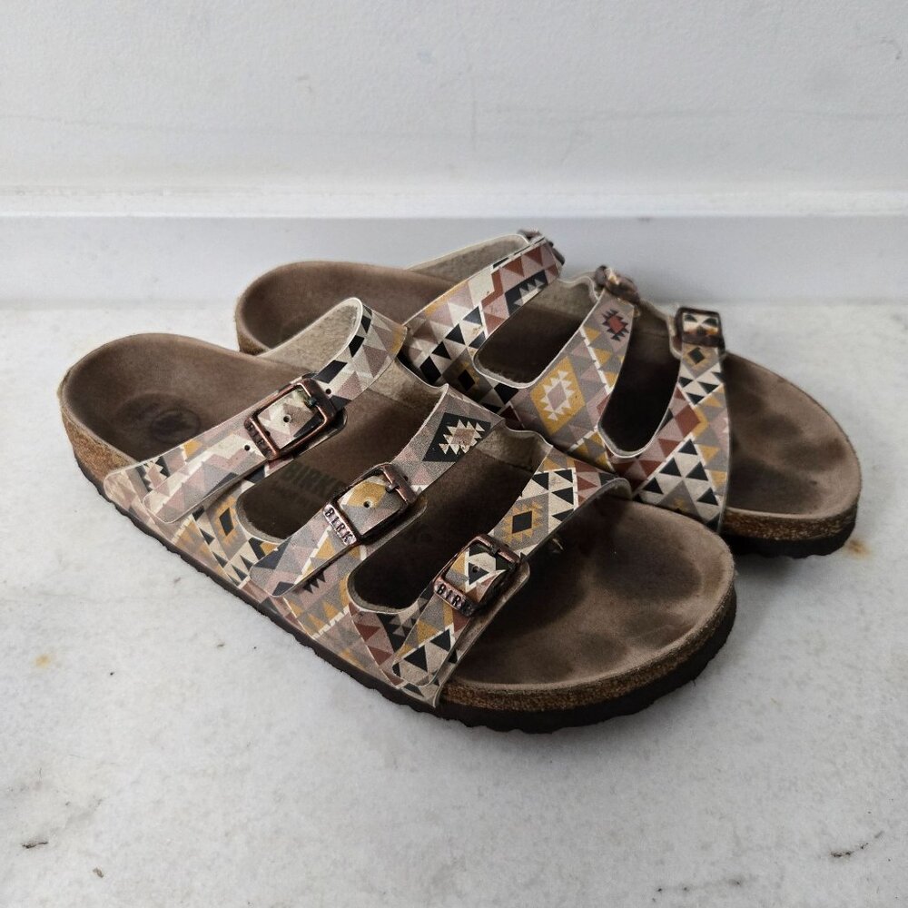 Birkenstock Florida Size 8 Fresh Vegan Ethno Mocha Birko-Flor Sandals - Picture 5 of 14